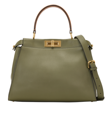 Medium Peekaboo, &pound;2,300, Handbags, Green, Leather, Front view